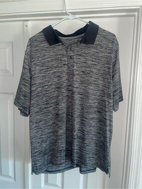 dip Men's Black & Gray Heathered Polo